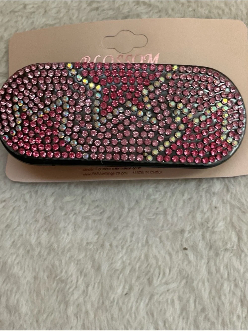 Bejeweled Pink Crystal Hair Barrette - Women Accessories Hair Accessories